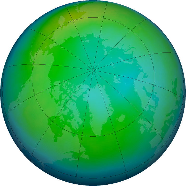 Arctic ozone map for November 2003
